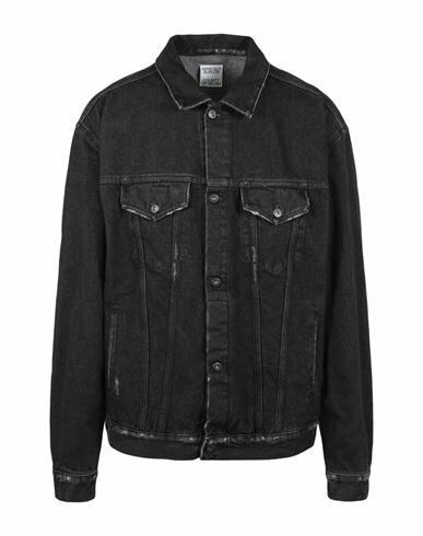 Marcelo Burlon Tempera Cross Stone Slim Jacket Man Denim outerwear Black Cotton Cover