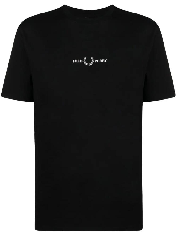 Fred Perry logo-embroidered cotton T-shirt - Black Cover