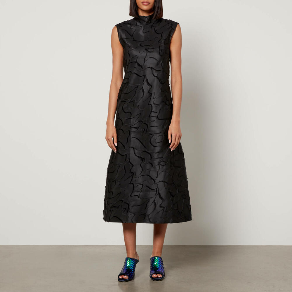 Stine Goya Jaxie Trimmed Satin Midi Dress Cover