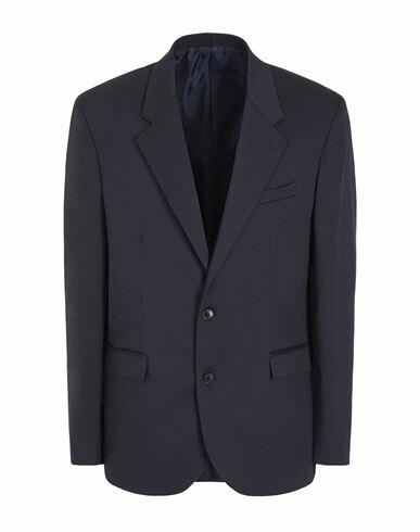 8 By Yoox Cotton Blend Oversize Single-breast Blazer Man Blazer Navy blue Cotton, Polyamide, Elastane Cover