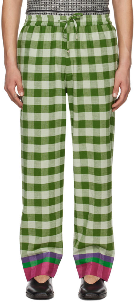 HARAGO Green Check Trousers Cover