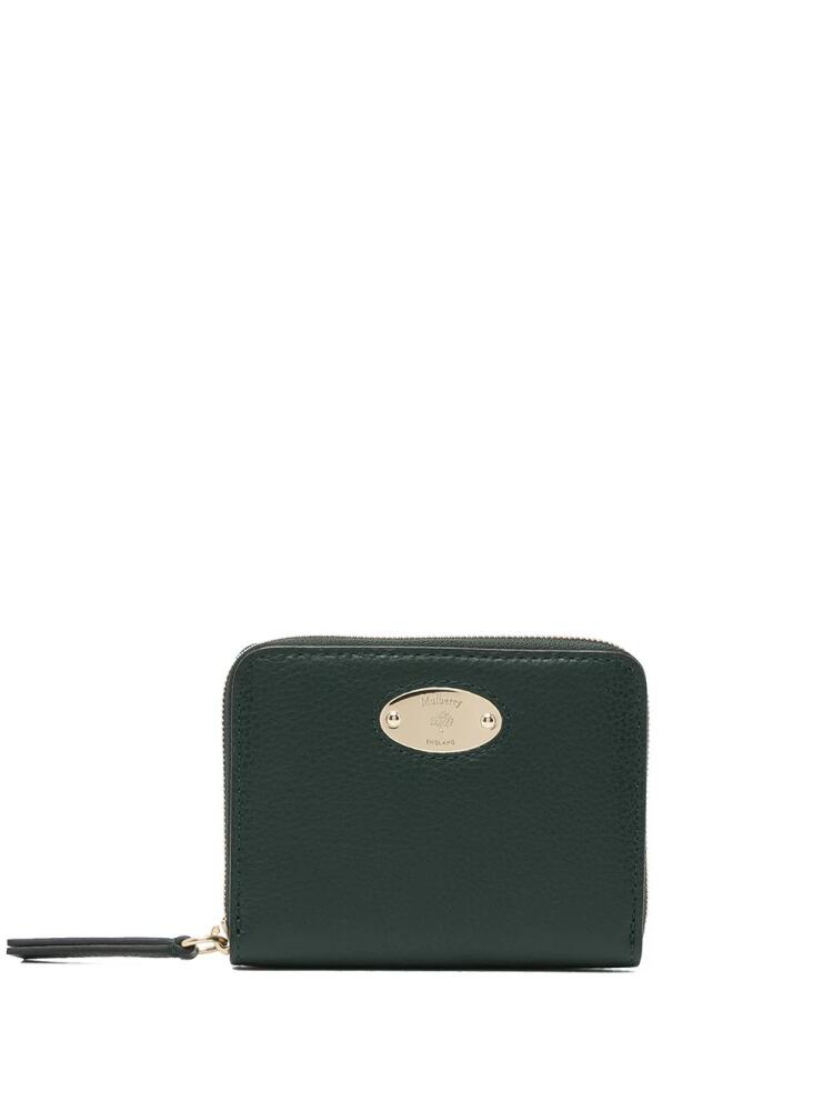 Mulberry small logo-plaque zipped purse - Green Cover