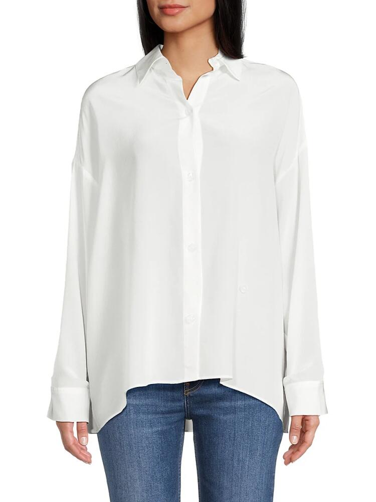 TWP Women's Drop Shoulder Silk Shirt - Ivory Cover