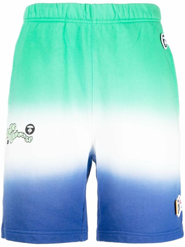 AAPE BY *A BATHING APE® colour-block elasticated-waist shorts - Green Cover