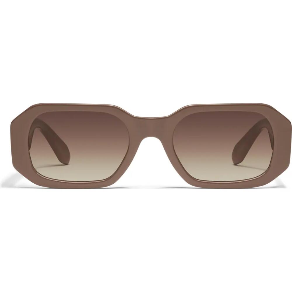 QUAY Hyped Up 38mm Gradient Small Square Sunglasses in Doe/Brown Cover