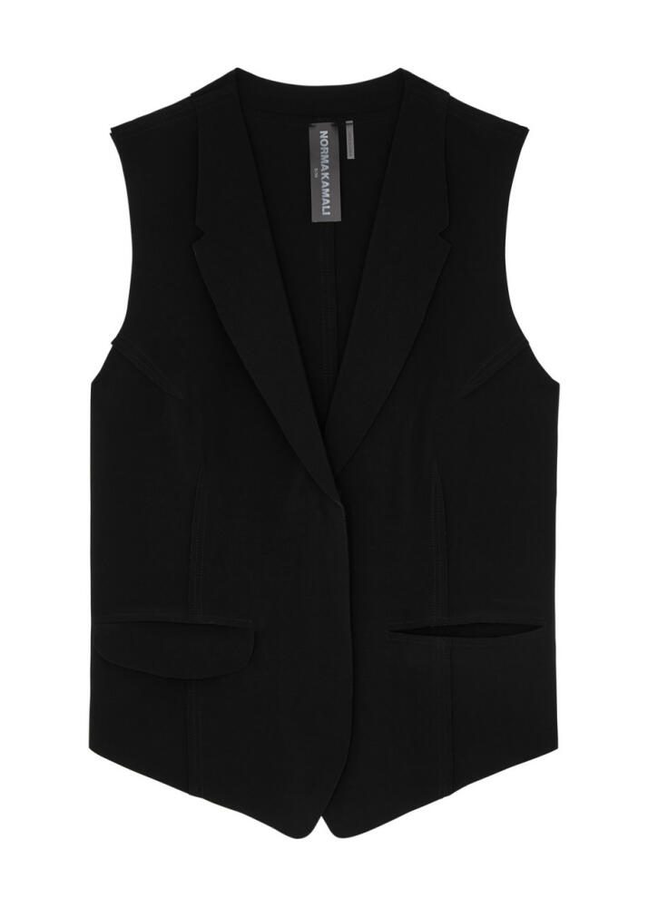 Norma Kamali Stretch-jersey Waistcoat - Black Cover