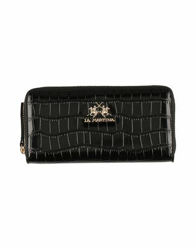 La Martina Woman Wallet Black Polyurethane Cover