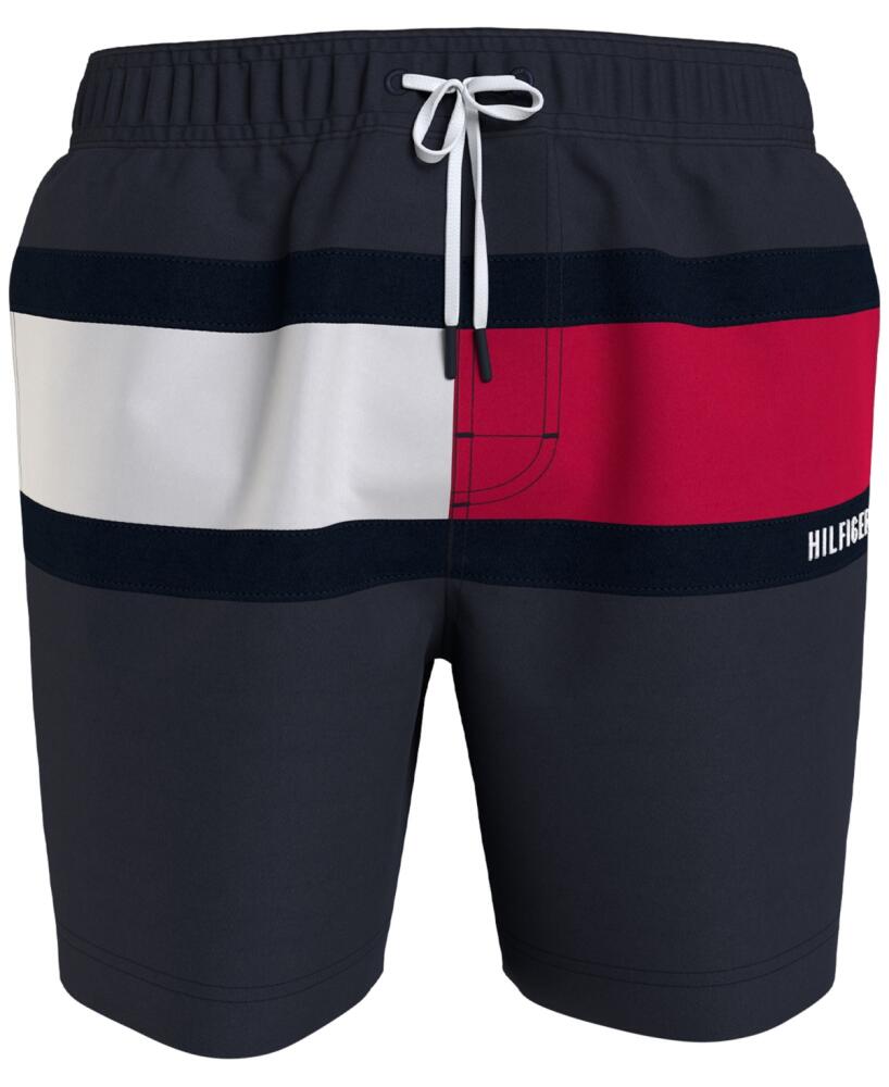 Tommy Hilfiger Men's Big & Tall Signature Flag Swim Trunk - Sky Captain Cover