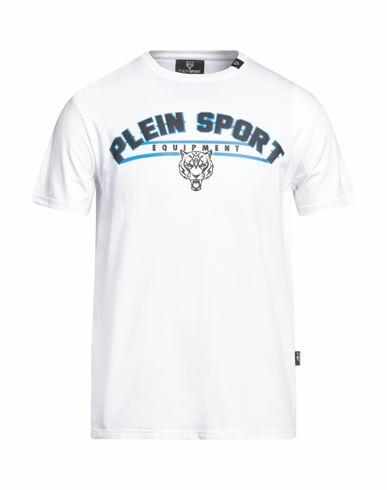 Plein Sport Man T-shirt White Cotton, Elastane Cover