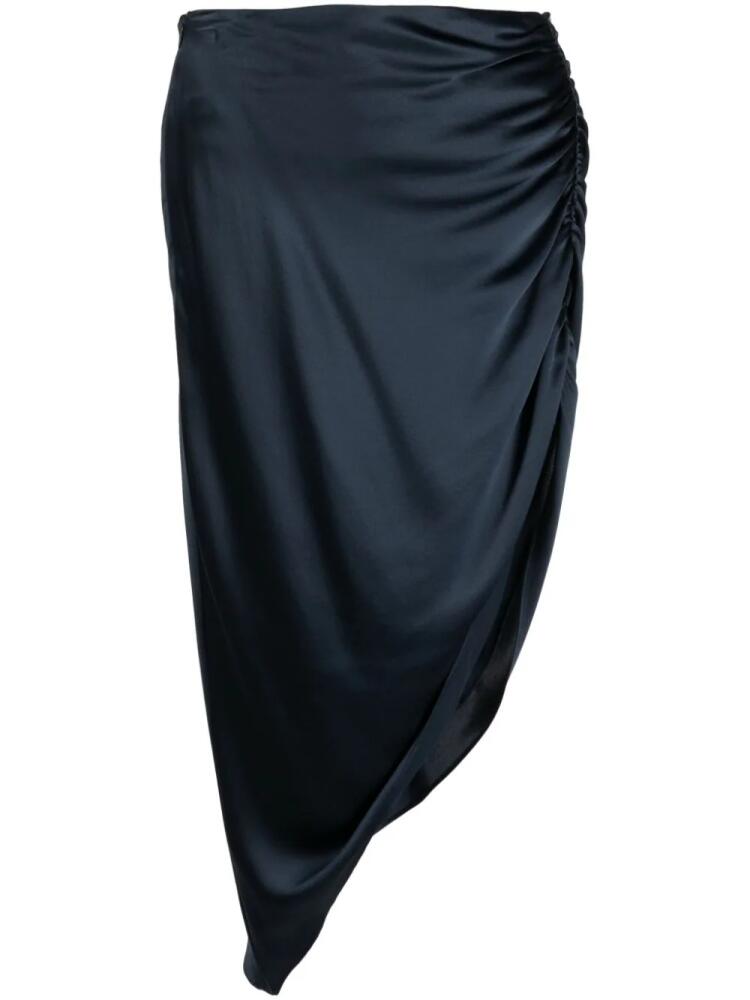 Michelle Mason asymmetric ruched silk skirt - Blue Cover