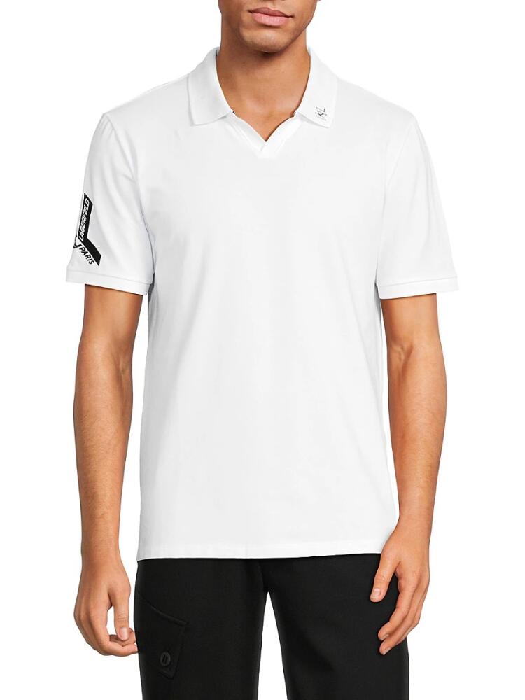 Karl Lagerfeld Paris Men's Logo Johnny Collar Polo - White Cover