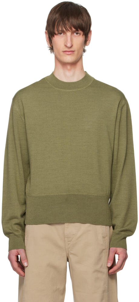 LEMAIRE Green Mock Neck Sweater Cover