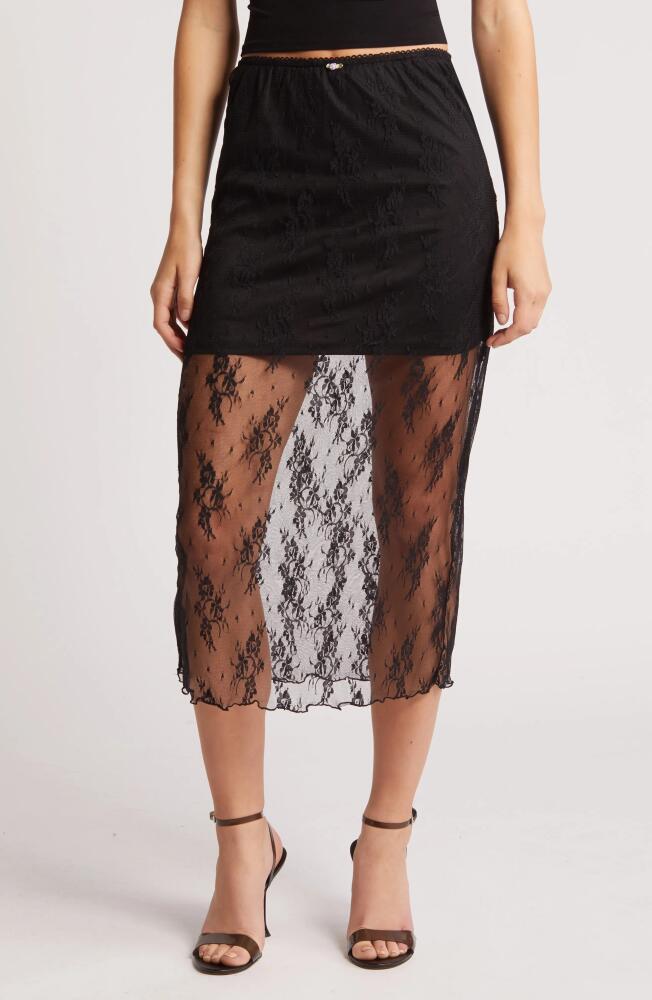 All in Favor Semisheer Lace Skirt in Black Cover