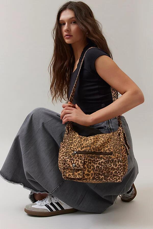 BDG Denim Messenger Bag in Leopard Cover