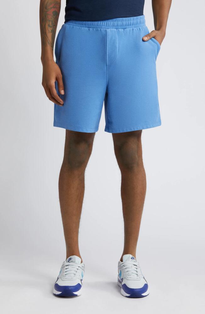 Beyond Yoga Take It Easy Sweat Shorts in Sky Blue Heather Cover