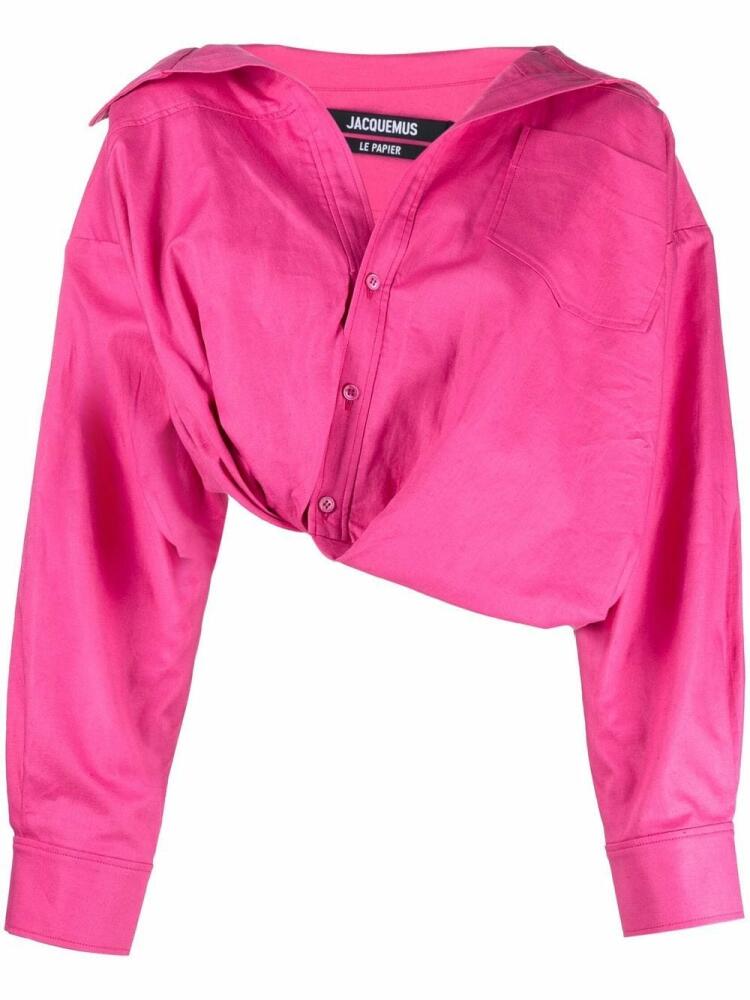 Jacquemus La Chemise Mejean tucked blouse - Pink Cover