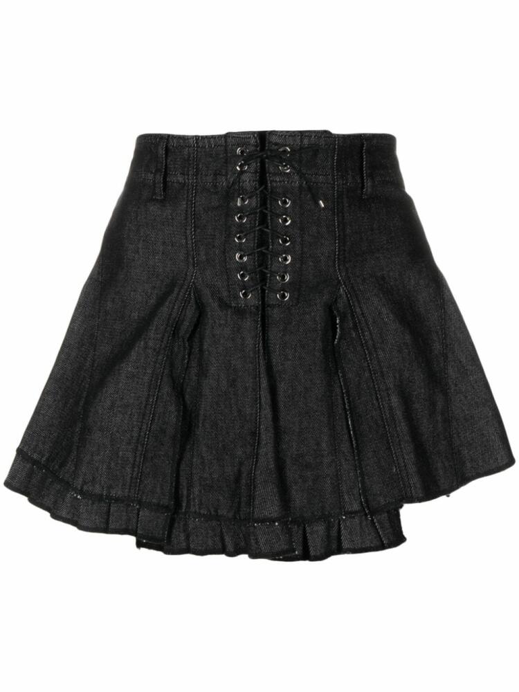 Ludovic de Saint Sernin lace-up ruffled miniskirt - Grey Cover