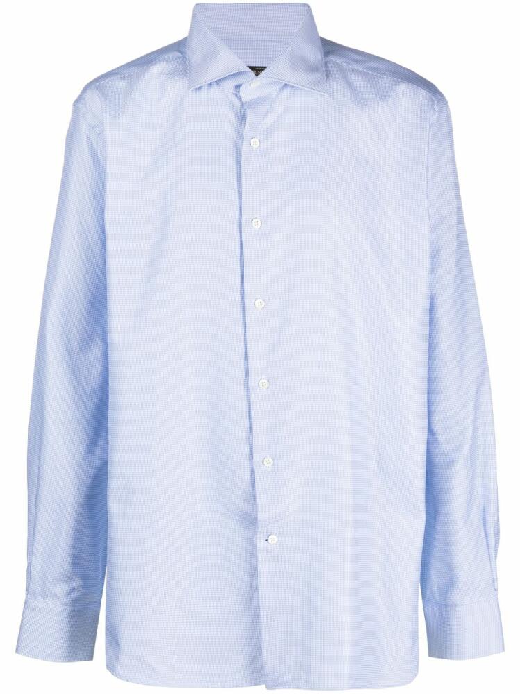 Corneliani micro-dot print cotton shirt - Blue Cover