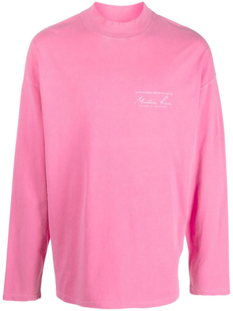 Martine Rose logo-print long-sleeved T-shirt - Pink Cover