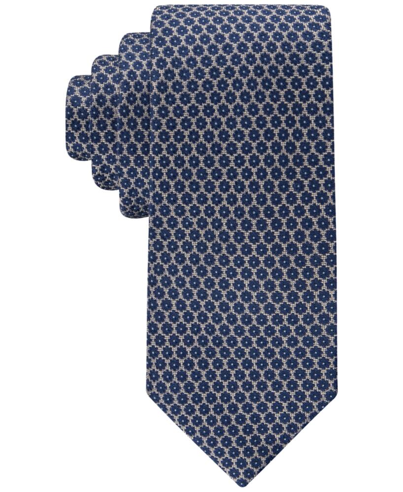 Tommy Hilfiger Men's Floral Medallion Tie - Navy Taupe Cover