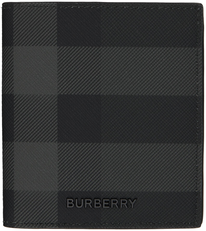 Burberry Black & Gray Check Bifold Wallet Cover