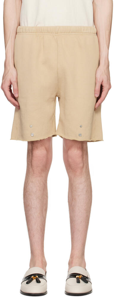 Les Tien Beige Snap Front Shorts Cover