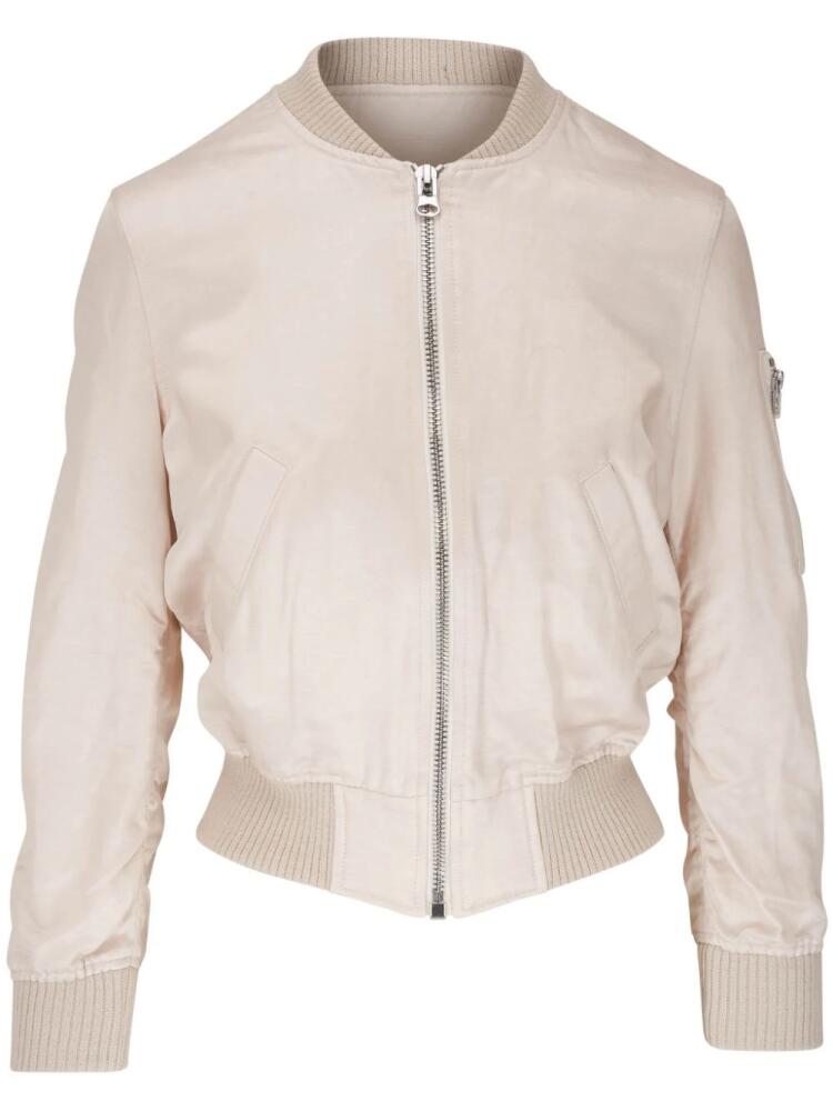 R13 zip-up linen bomber jacket - Neutrals Cover