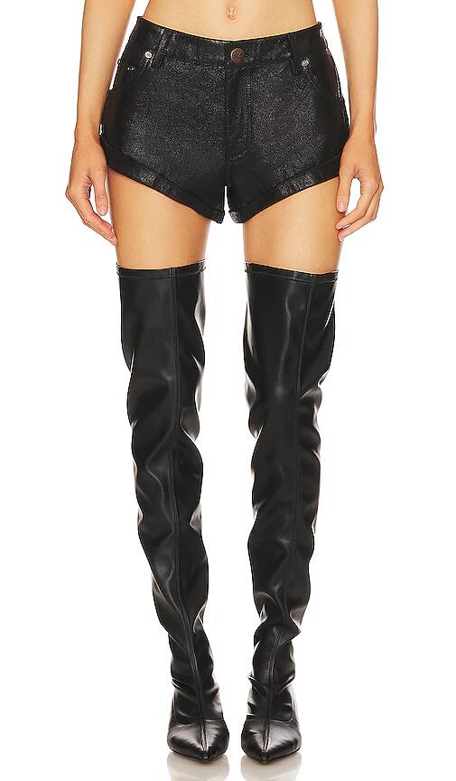 One Teaspoon Leather Bandits Short in Black Cover