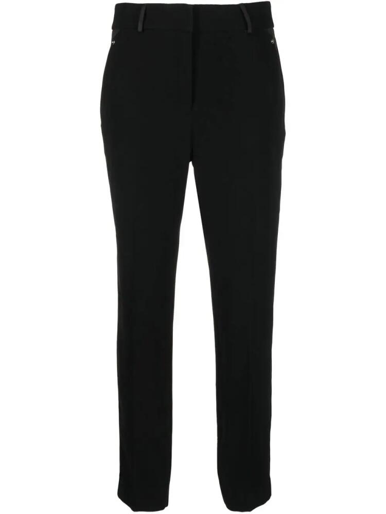 LIU JO satin-detail cropped trousers - Black Cover