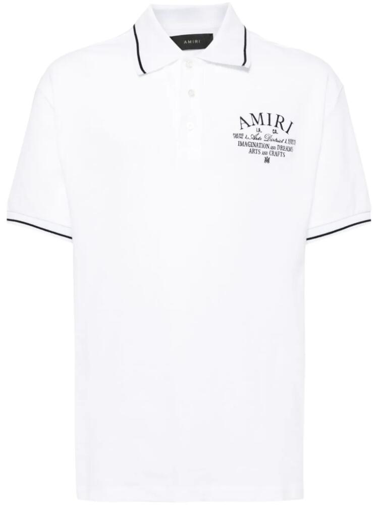 AMIRI logo-embroidered cotton polo shirt - White Cover