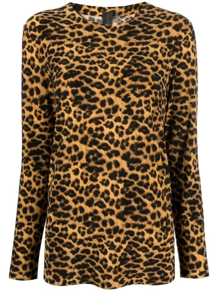 Norma Kamali leopard-print long-sleeved T-shirt - Brown Cover