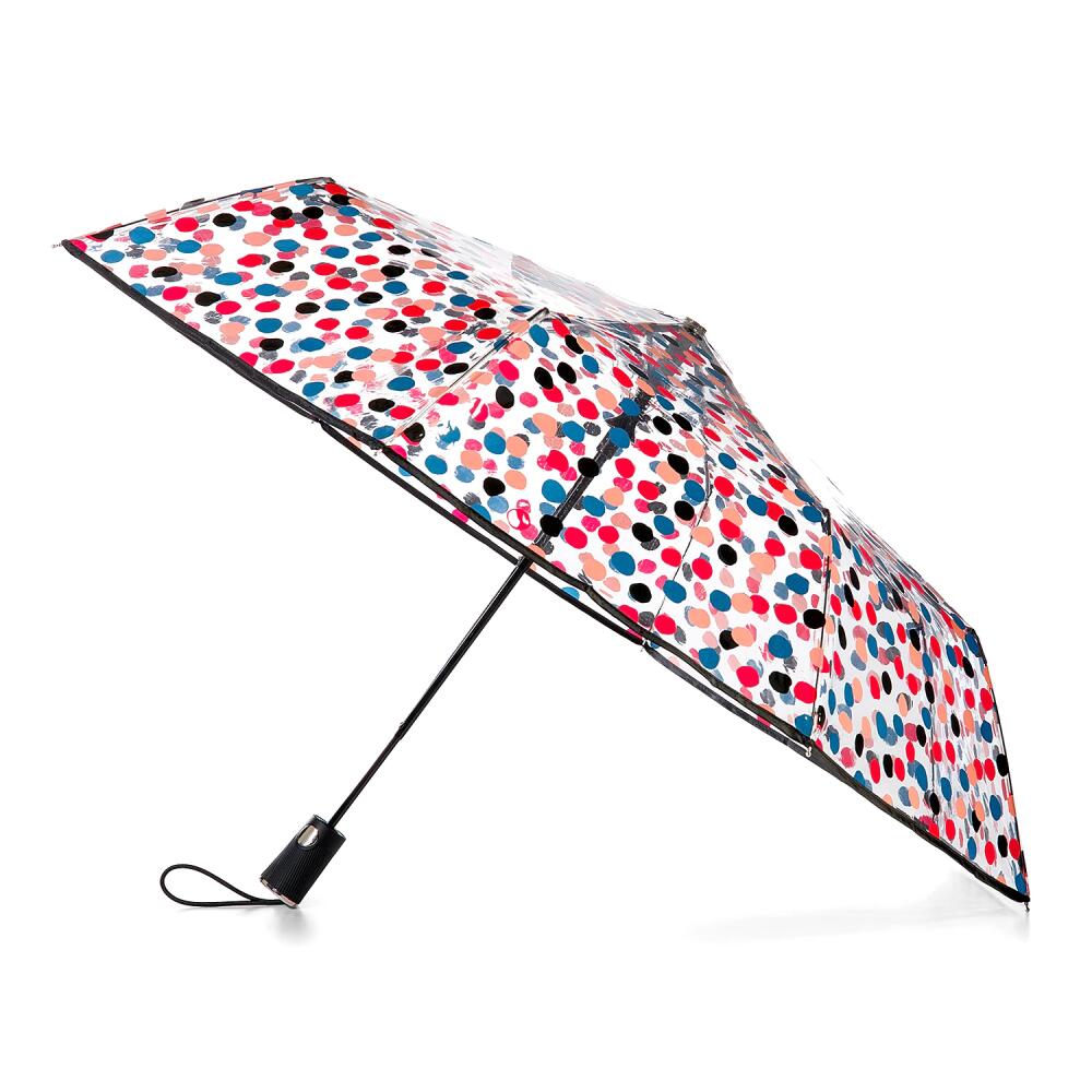 Totes Isotoner Clear Umbrella | Women's | Clear/Multicolor Polka Dots Cover