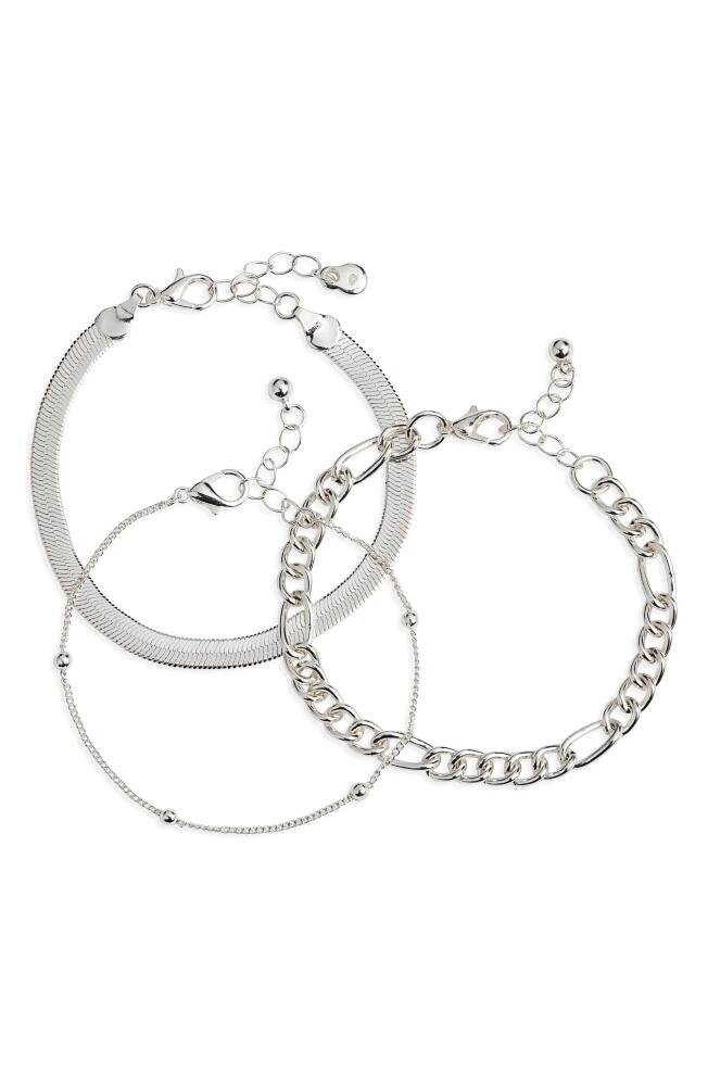 BP. Sterling Silver Dipped Assorted Set of 3 Chain Bracelets Cover