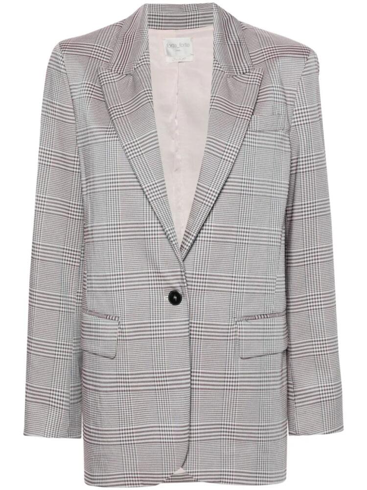 Forte Forte single-breasted checked blazer - Pink Cover