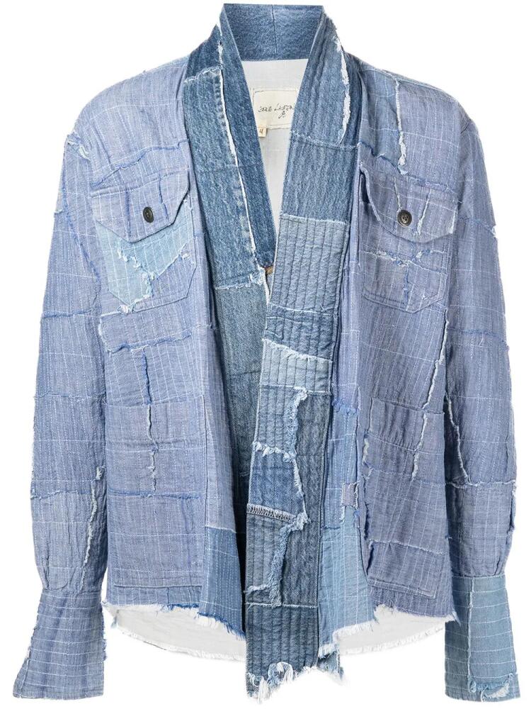 Greg Lauren patchwork denim jacket - Blue Cover