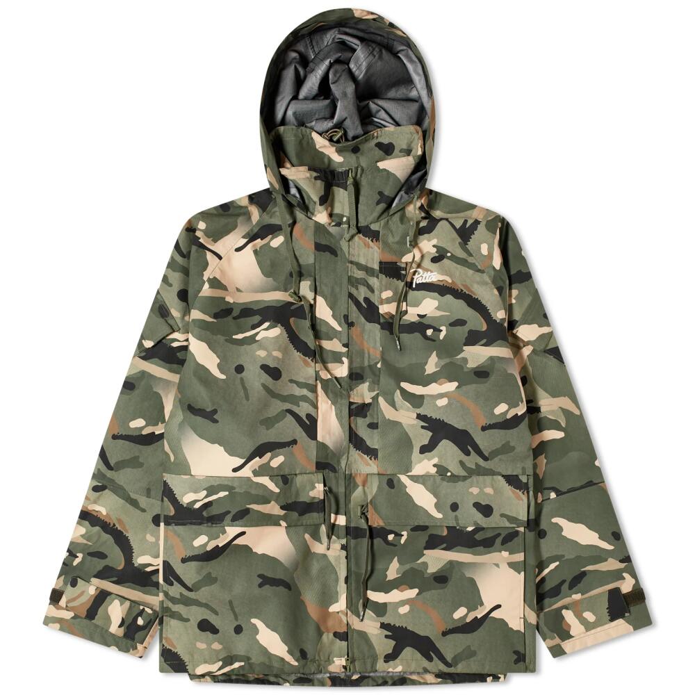 Patta Men's Spray Camo Nylon Tactical Parka Jacket in Multi/Spray Camo Cover