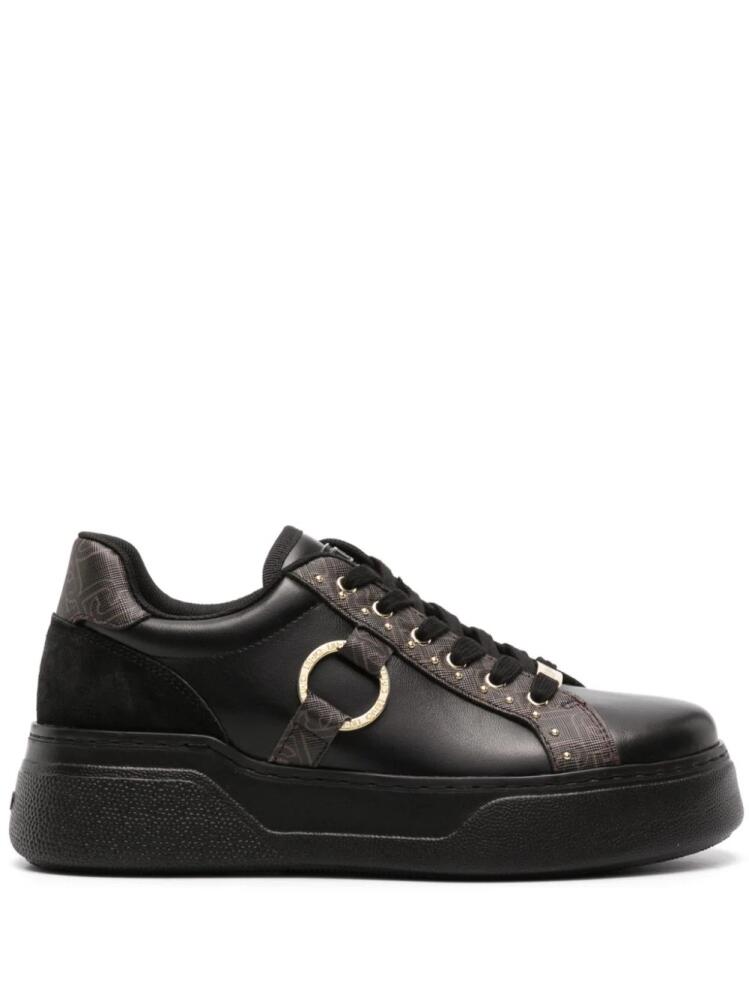 LIU JO ring-detailed monogram-pattern sneakers - Black Cover