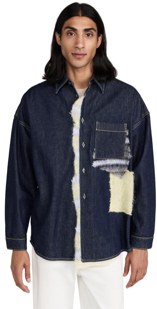 Marni Patchwork Denim Overshirt Blublack Cover