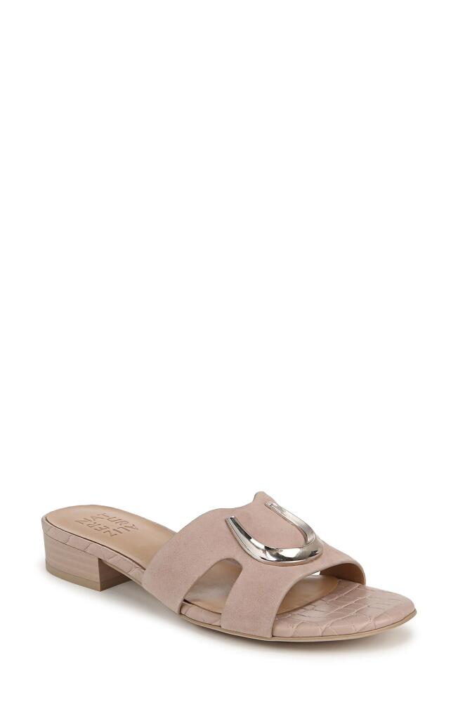 Naturalizer Misty Slide Sandal in Warm Fawn Tan Leather Cover