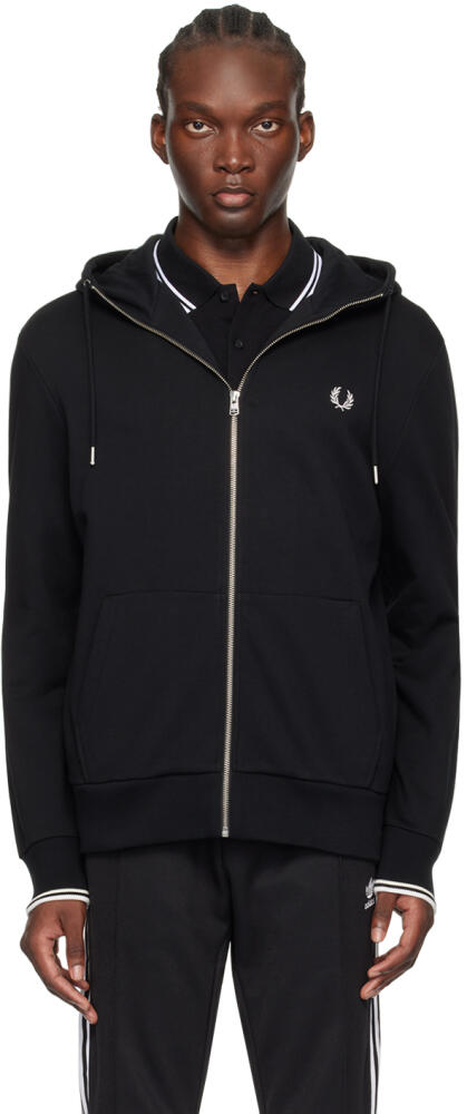 Fred Perry Black Zip Through Hoodie Cover