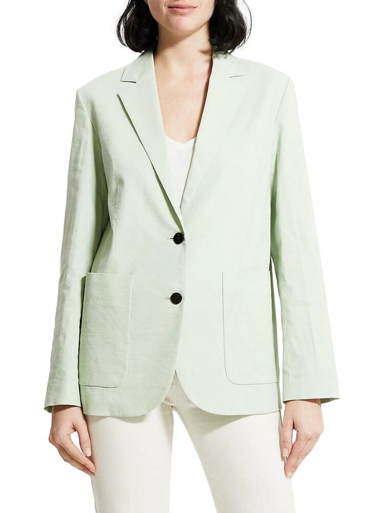 Theory Women's Oversized Linen Blend Blazer - Mint Cover