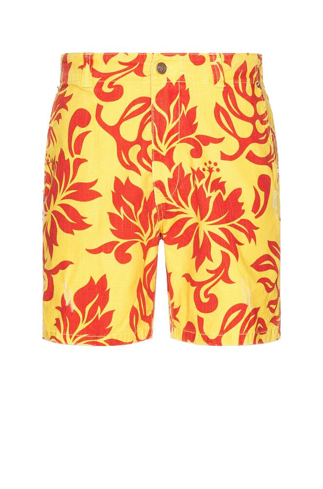 ERL Unisex Printed Shorts Woven in Yellow Cover