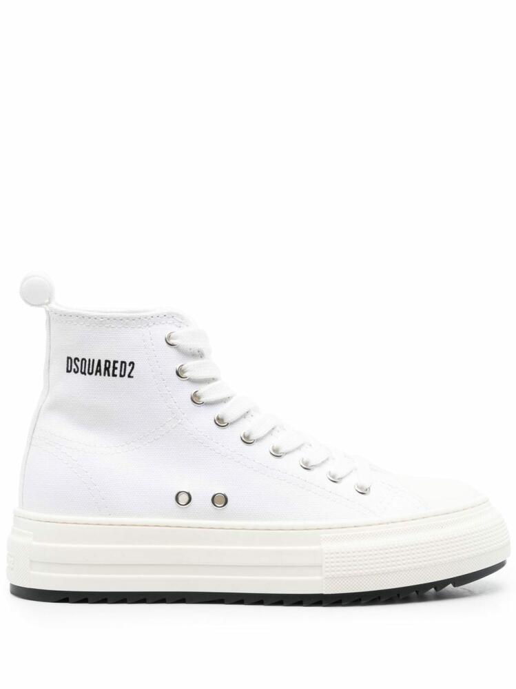 DSQUARED2 Berlin platform-sole high-top sneakers - White Cover