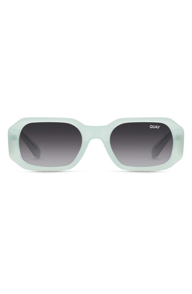 QUAY Hyped Up 38mm Gradient Square Sunglasses in Mint/Smoke Cover