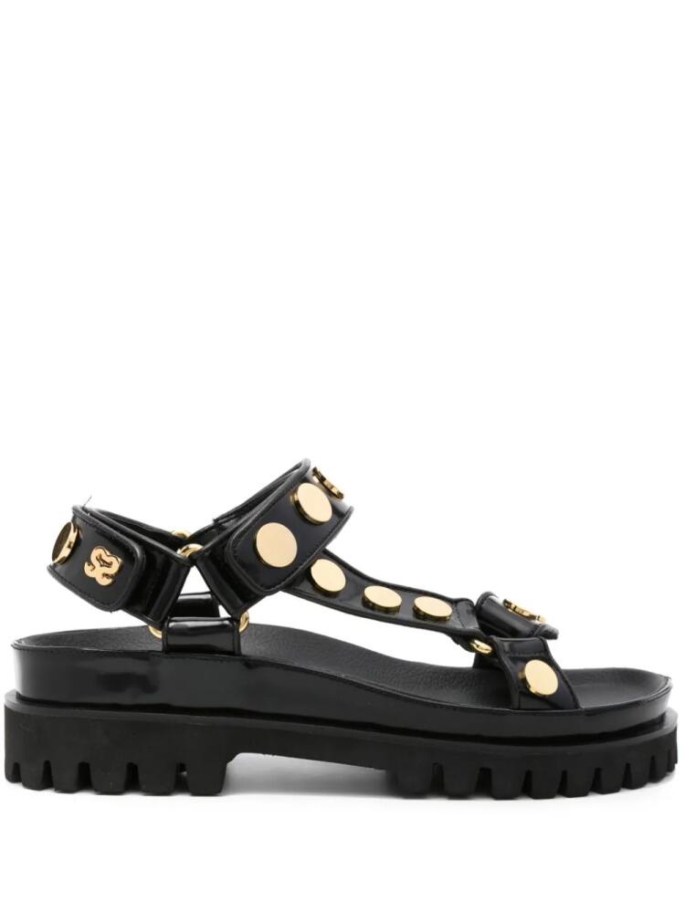 SANDRO stud-detail leather sandas - Black Cover