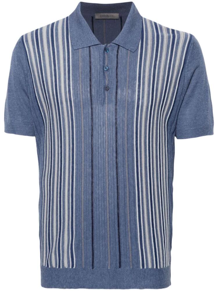 Corneliani striped polo shirt - Blue Cover