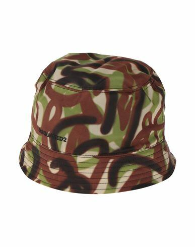 Dsquared2 Man Hat Military green Polyamide Cover