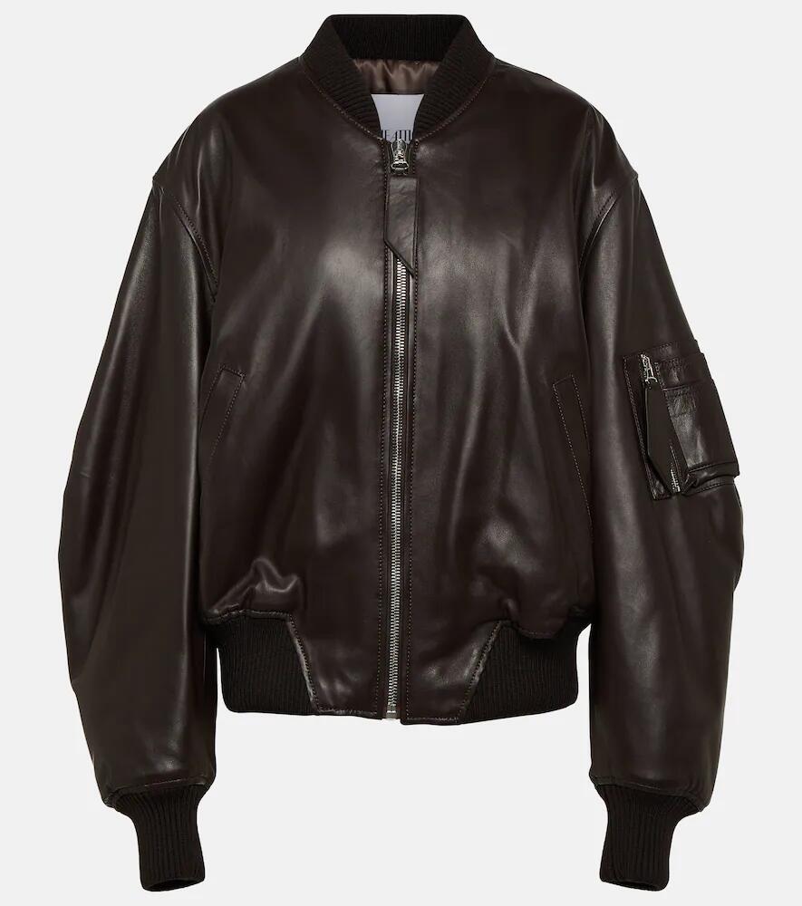 The Attico Anja leather bomber jacket Cover