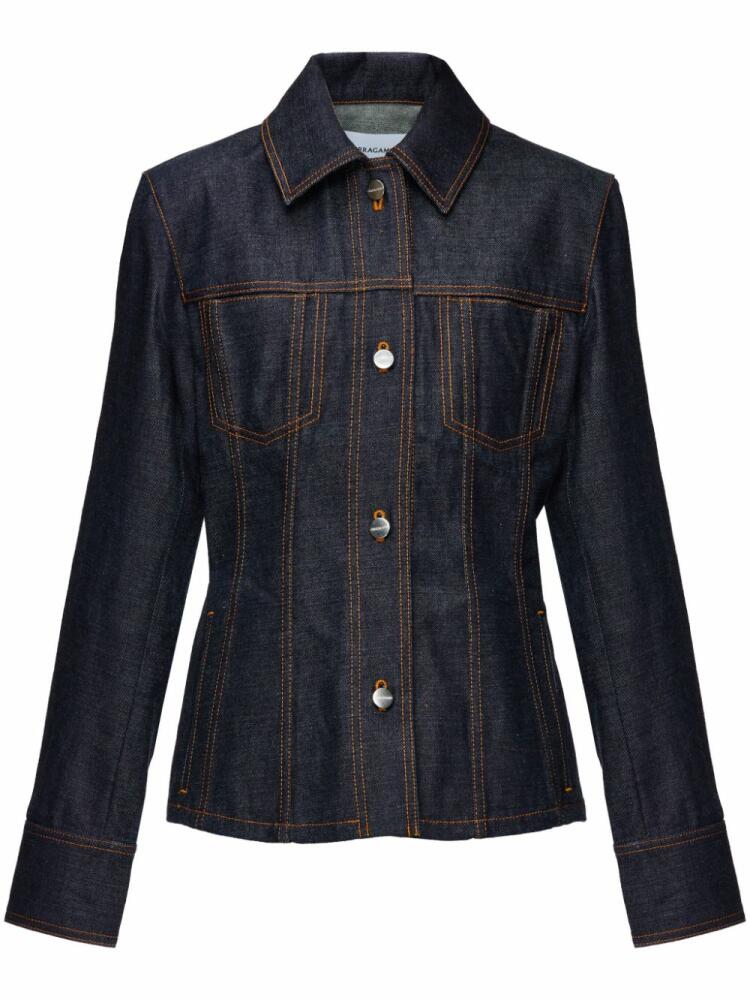 Ferragamo spread-collar denim jacket - Blue Cover