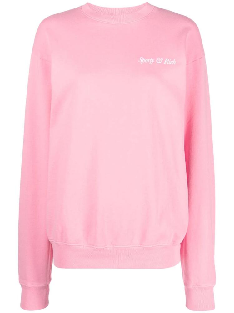 Sporty & Rich HWCNY-print cotton sweatshirt - Pink Cover